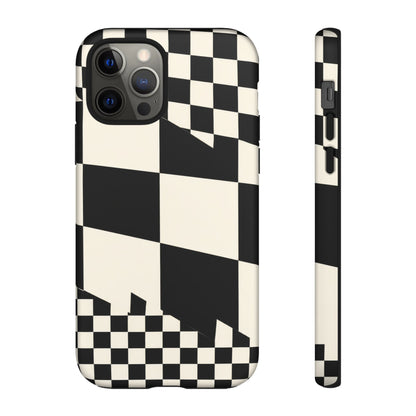 Check Shift iPhone Tough Case | Black & White Checkerboard