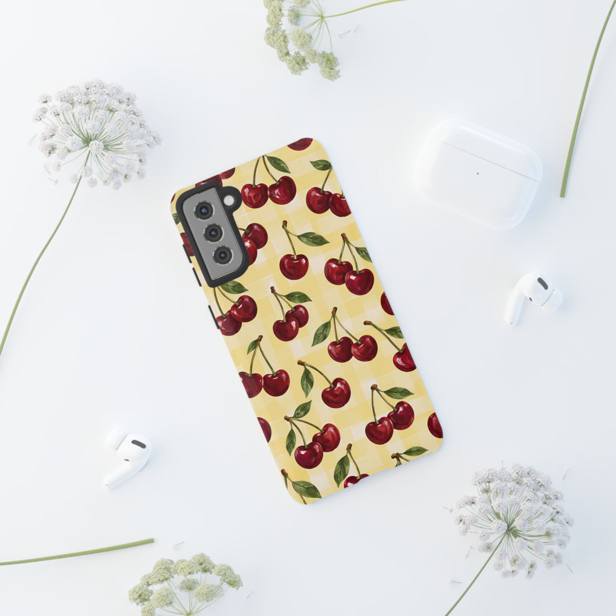 Cherry Gingham Samsung Galaxy Tough Case | Cherry Picnic