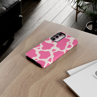 Strawberry Milk Samsung Galaxy Tough Case | Pink Cow Print