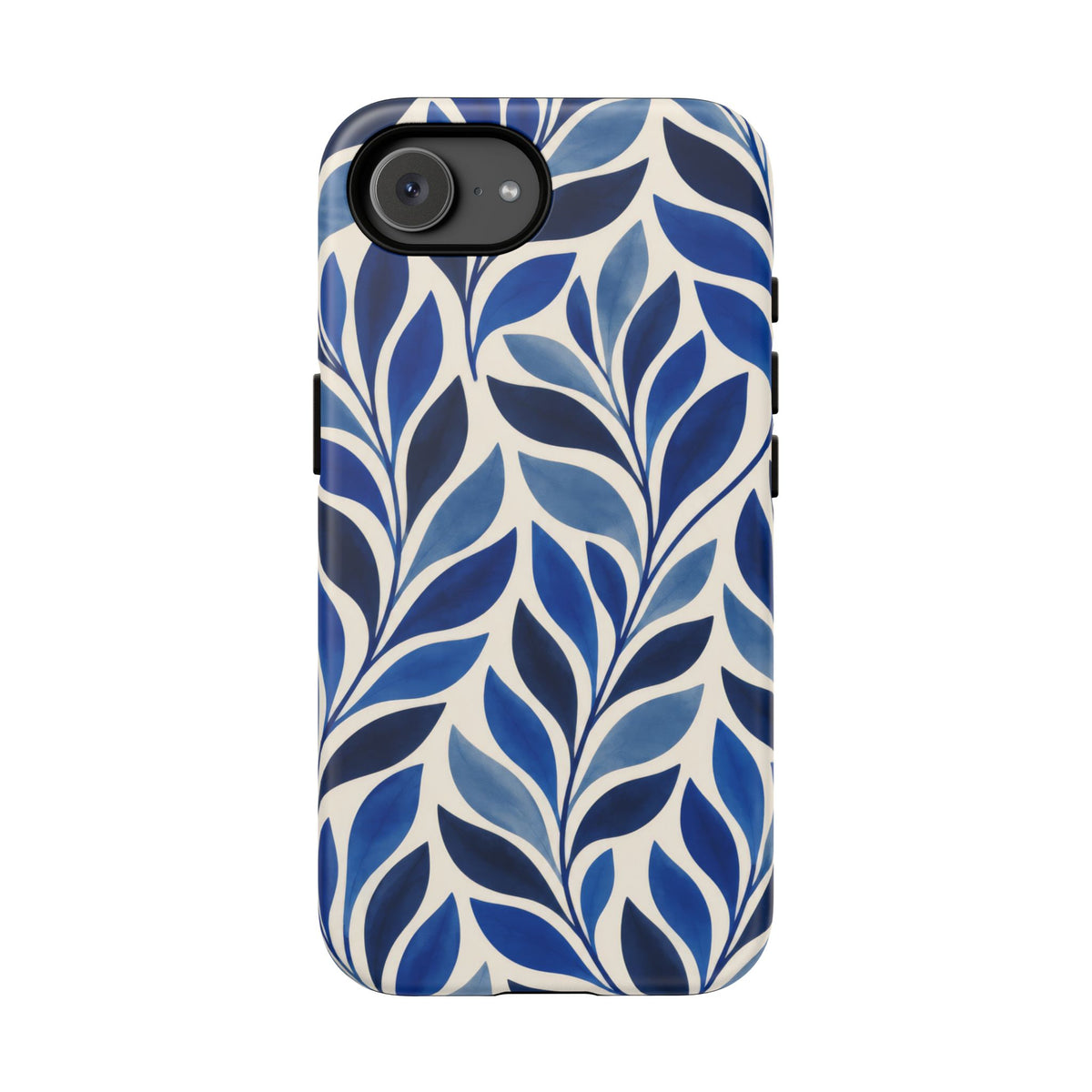 Cobalt Current iPhone Tough Case | Cobalt Blue Leaf Pattern
