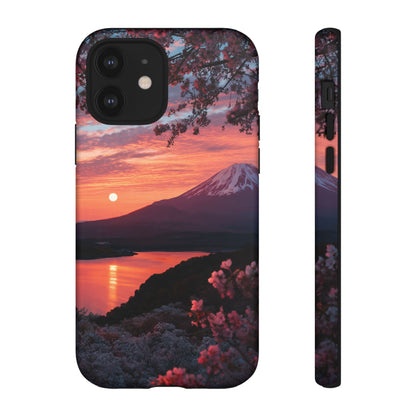 Fuji Moonlit Sakura iPhone Tough Phone Case