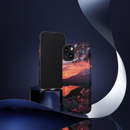 Fuji Moonlit Sakura iPhone Tough Phone Case