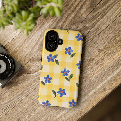 Buttercup Picnic iPhone Tough Case | yellow gingham