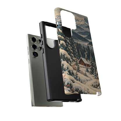 Vintage Winter Cabin Tough Phone Case