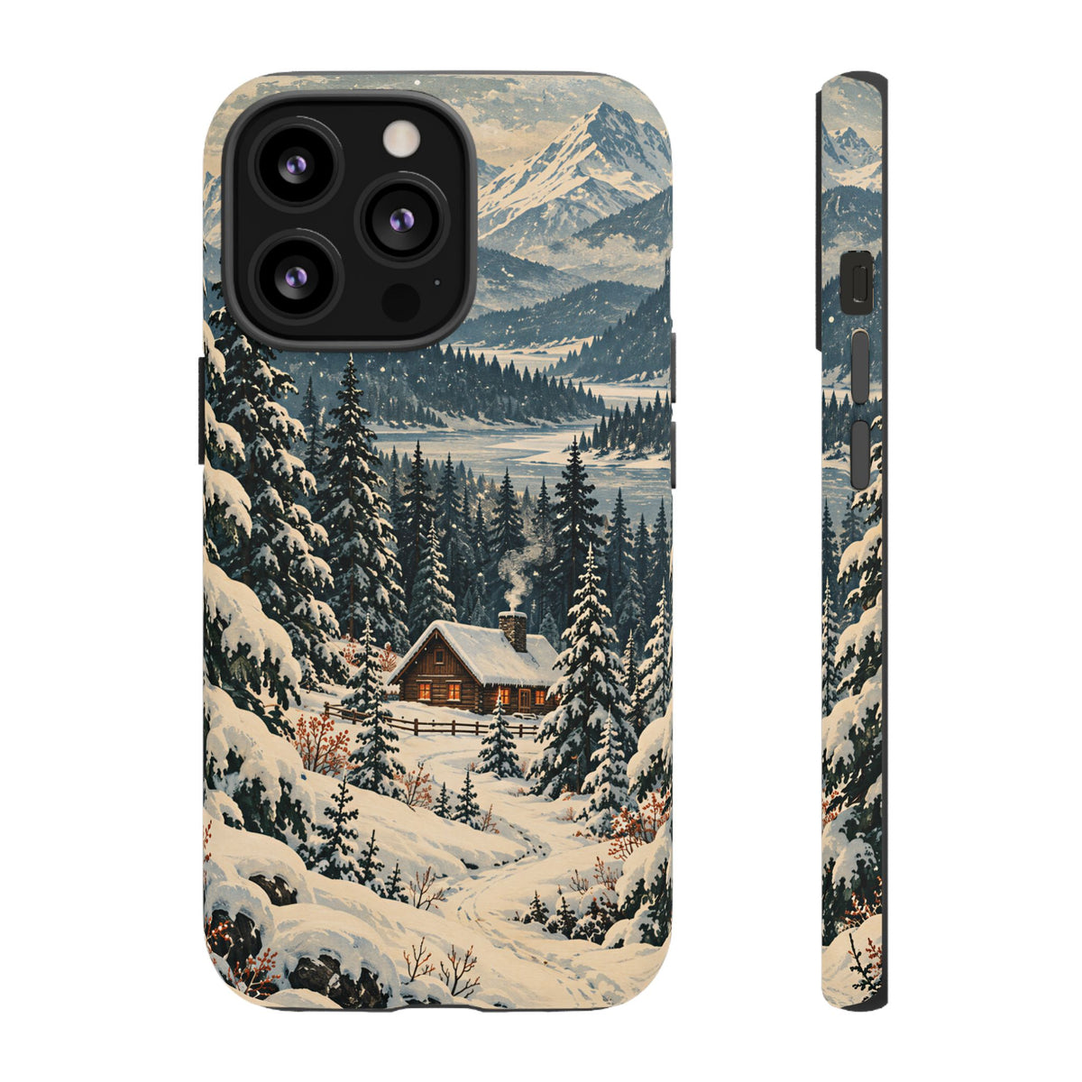 Vintage Winter Cabin Tough Phone Case