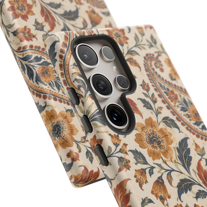 Saffron Heirloom Samsung Galaxy Tough Case | Floral Paisley on Ivory