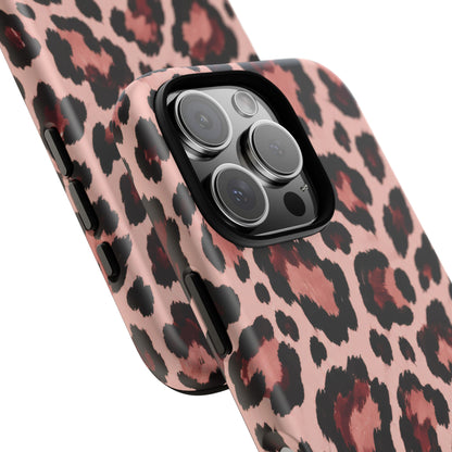 Wild Burgundy iPhone Tough Case | leopard print