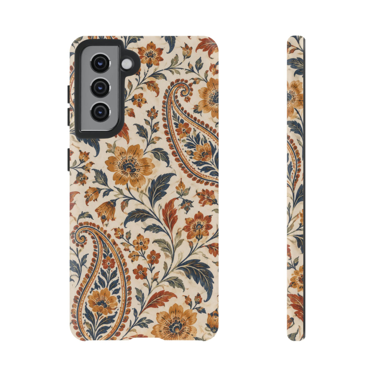 Saffron Heirloom Samsung Galaxy Tough Case | Floral Paisley on Ivory