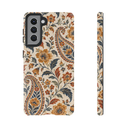 Saffron Heirloom Samsung Galaxy Tough Case | Floral Paisley on Ivory