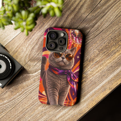 Disco Whiskers iPhone Tough Case | disco cat