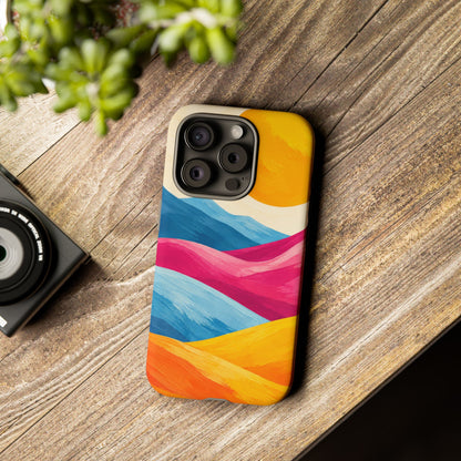 Golden Drift iPhone Tough Case | colorful hills