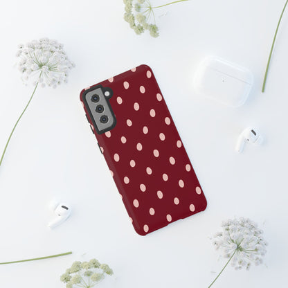 Burgundy Polka Dot Samsung Galaxy Tough Case | Mulberry Confetti