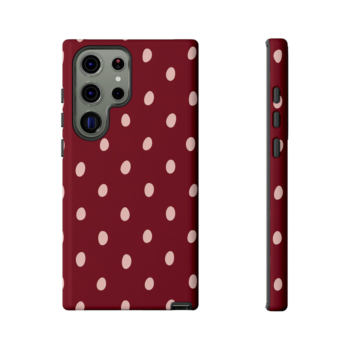 Burgundy Polka Dot Samsung Galaxy Tough Case | Mulberry Confetti