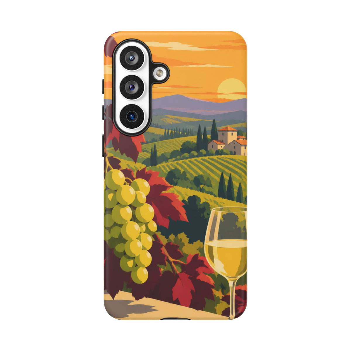 Wine & Grapes — Golden Vintage Samsung Galaxy Tough Case | wine grapes