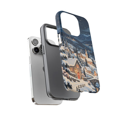 Snowfall on Juniper Lane iPhone Tough Case | christmas village