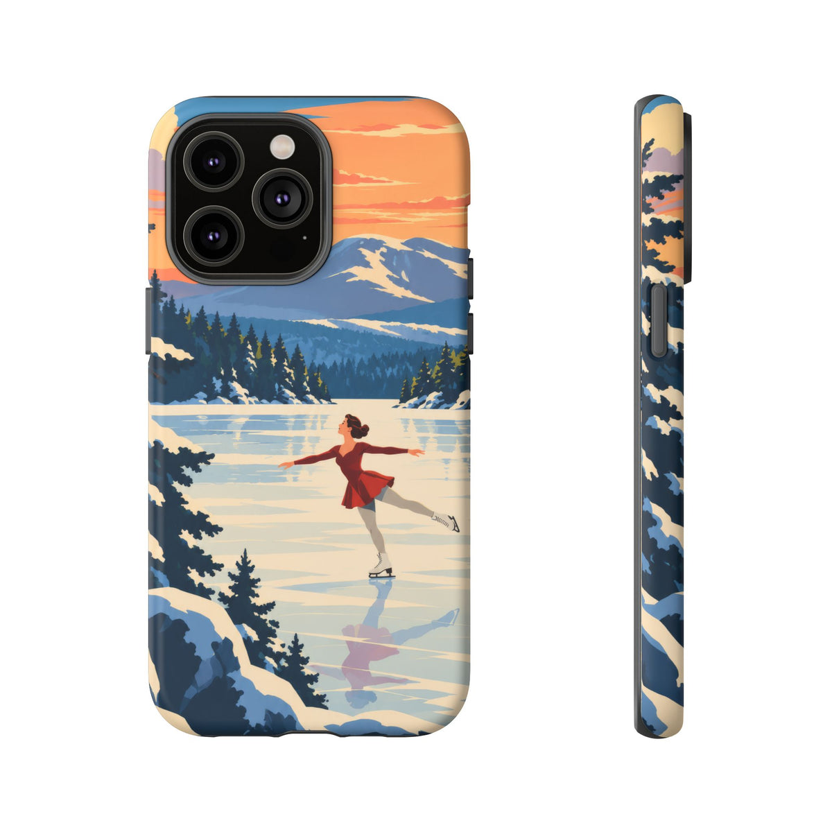 Lake Placid Skater — Winter Glide iPhone Tough Case