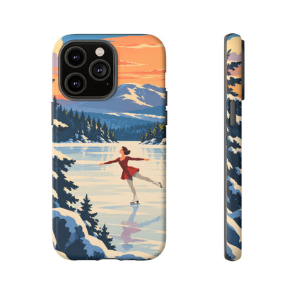 Lake Placid Skater — Winter Glide iPhone Tough Case