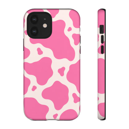 Strawberry Milk iPhone Tough Case | Pink Cow Print