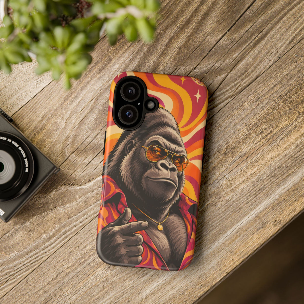 Velvet Groove iPhone Tough Case | Retro Disco Gorilla Art