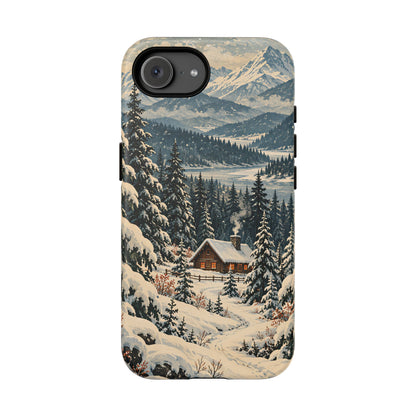 Vintage Winter Cabin Tough Phone Case