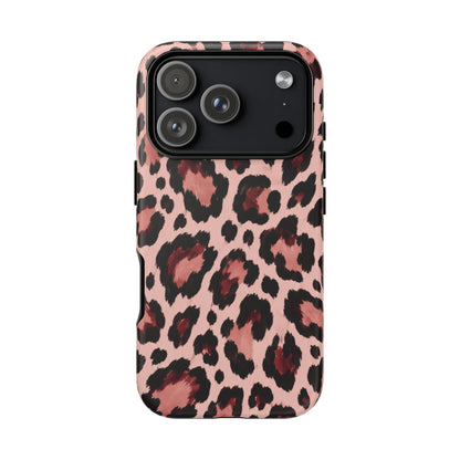 Wild Burgundy iPhone Tough Case | leopard print