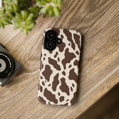 Cocoa Ranch iPhone Tough Case | Brown Cow Print