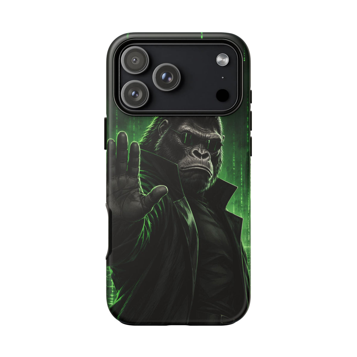 Cyberpunk Gorilla iPhone Tough Case | Neon Code Silverback