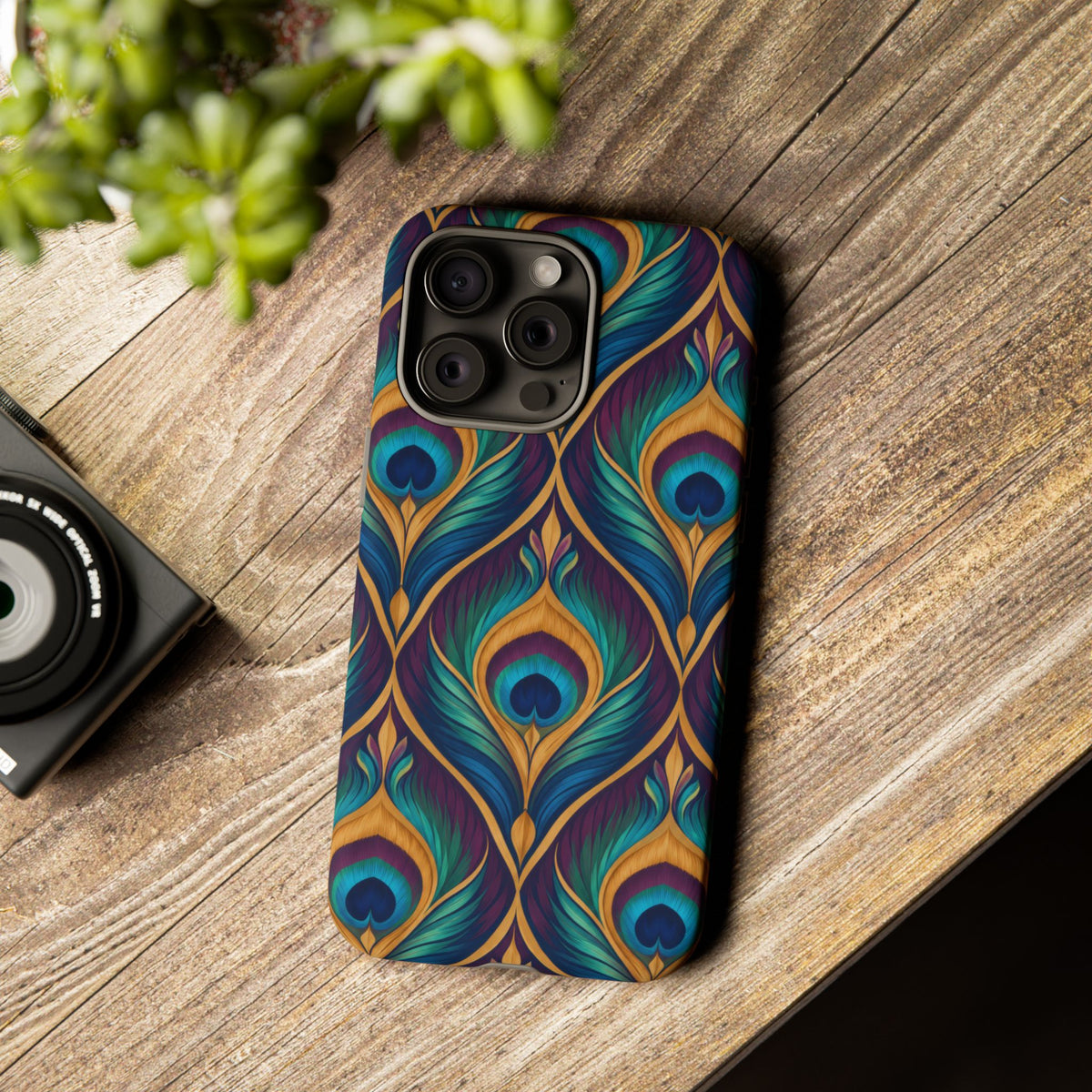Peacock Nocturne iPhone Tough Case | art deco