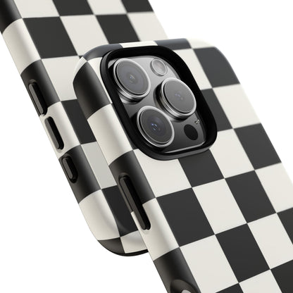 Classic Check iPhone Tough Case | Black & White Checkerboard