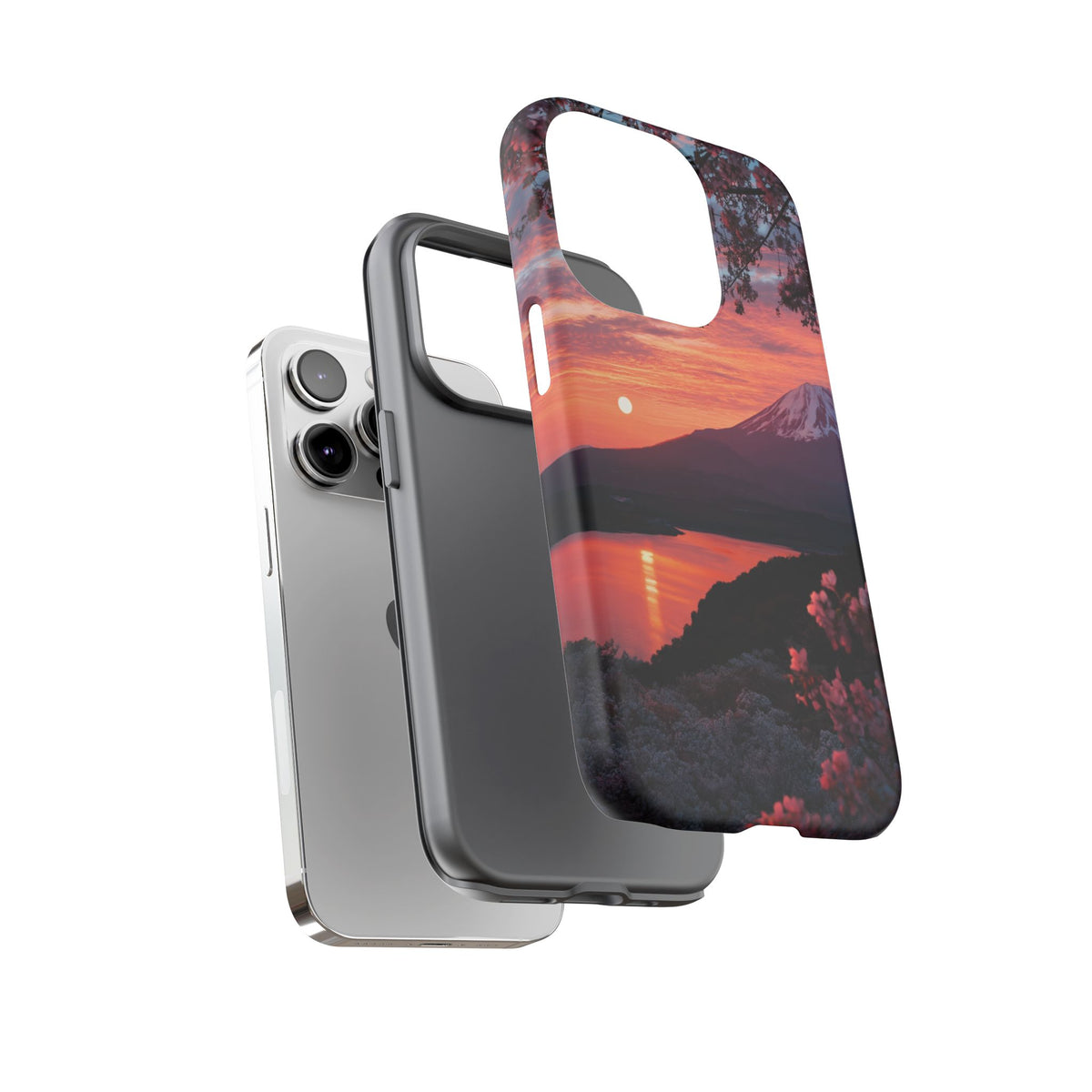 Fuji Moonlit Sakura iPhone Tough Phone Case