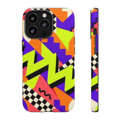 Acid Arcade iPhone Tough Case | Bright Retro Geometry