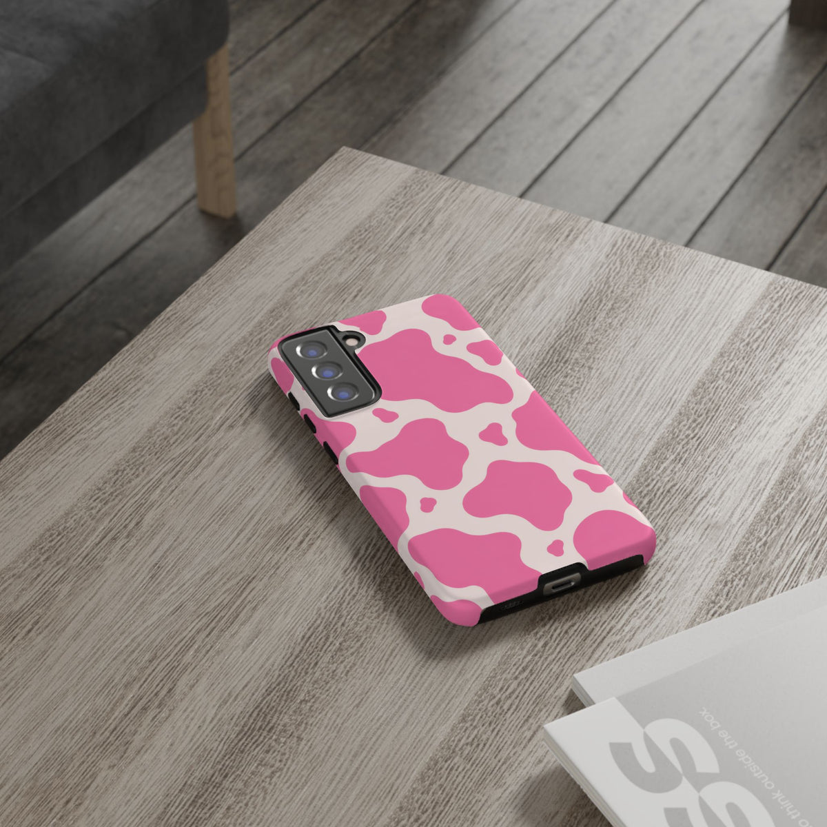 Strawberry Milk Samsung Galaxy Tough Case | Pink Cow Print