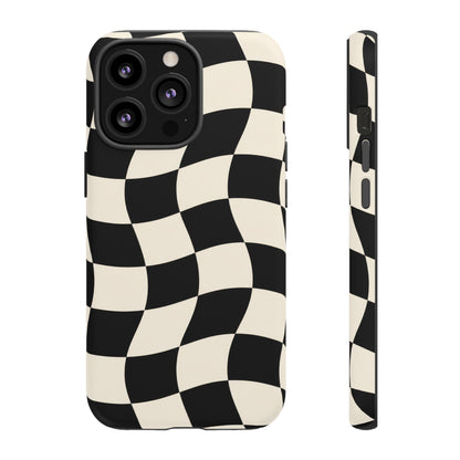 Liquid Check iPhone Tough Case | Wavy Checkerboard