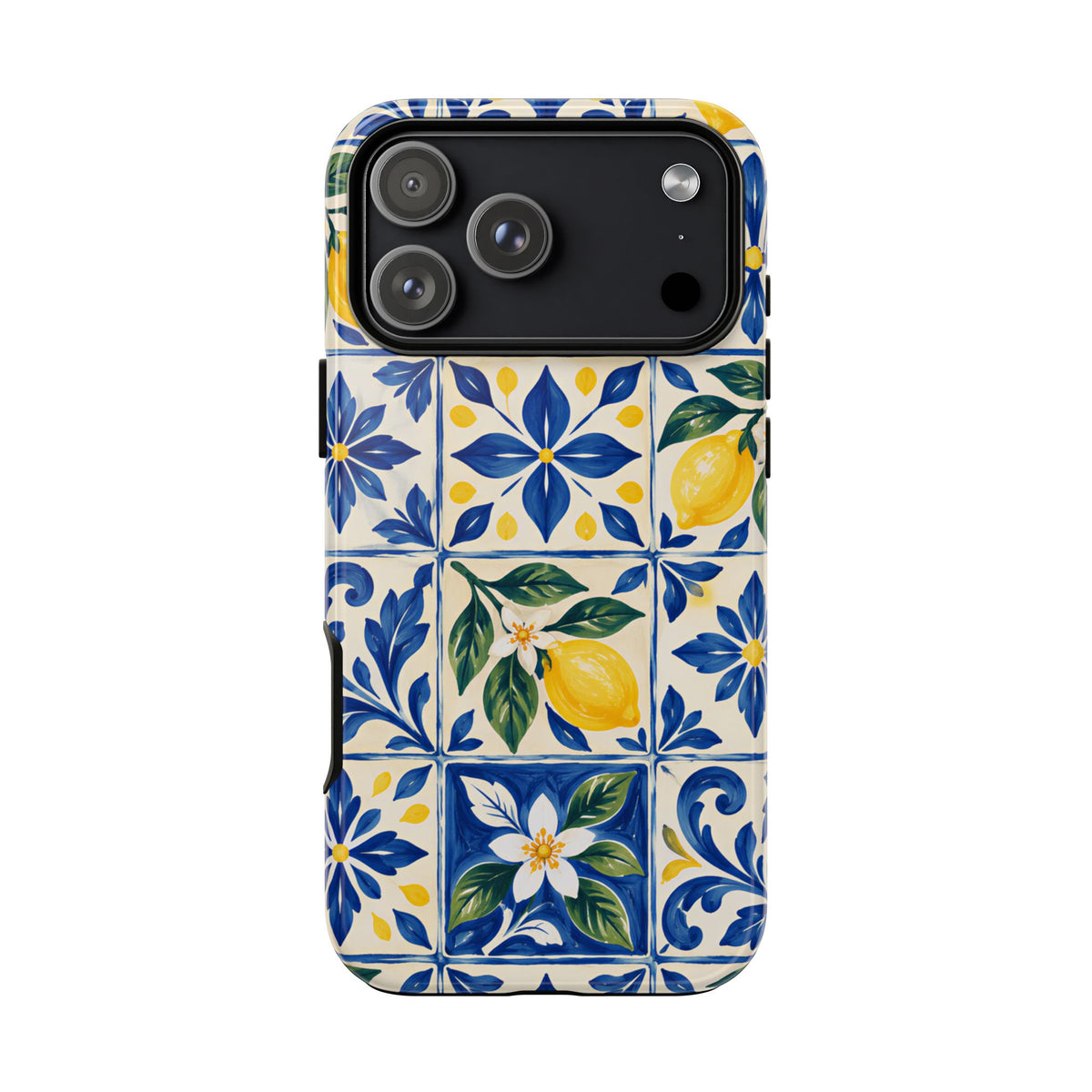Blue Lemon Tile iPhone Tough Case | Azulejo Orchard