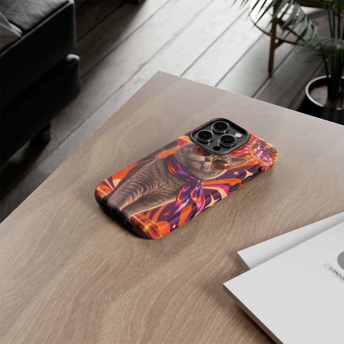 Disco Whiskers iPhone Tough Case | disco cat