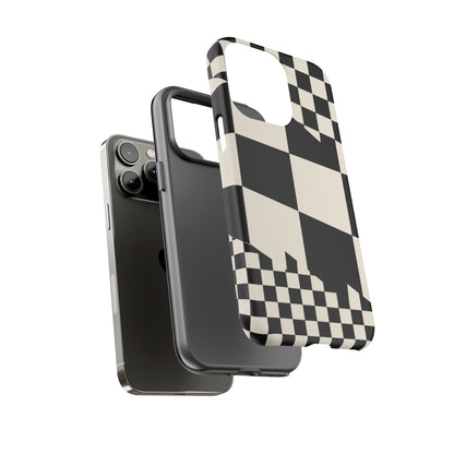 Check Shift iPhone Tough Case | Black & White Checkerboard