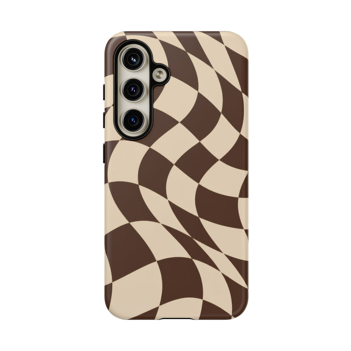 Espresso Wave Samsung Galaxy Tough Case | brown checkerboard