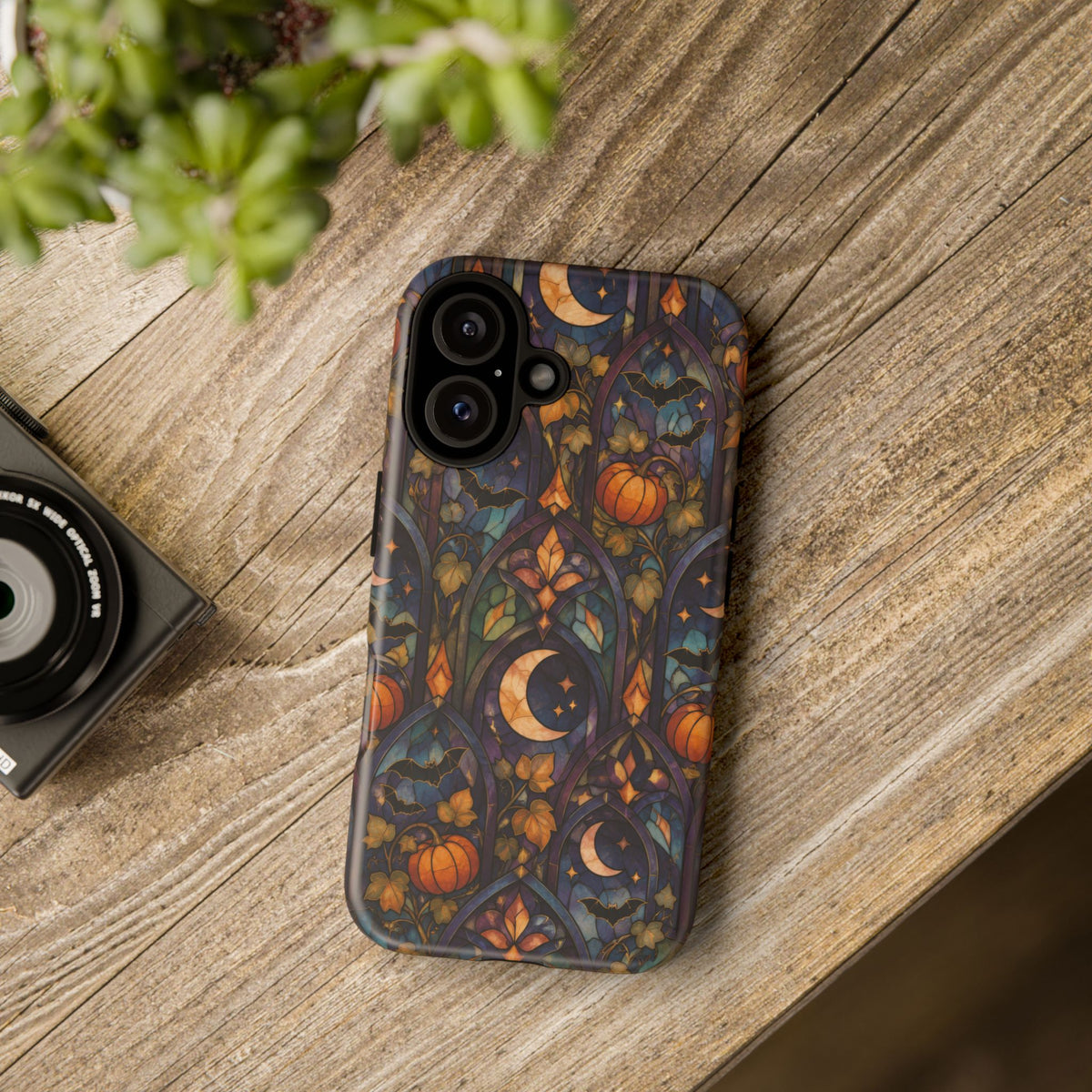 Amber Moon Window iPhone Tough Case | celestial halloween