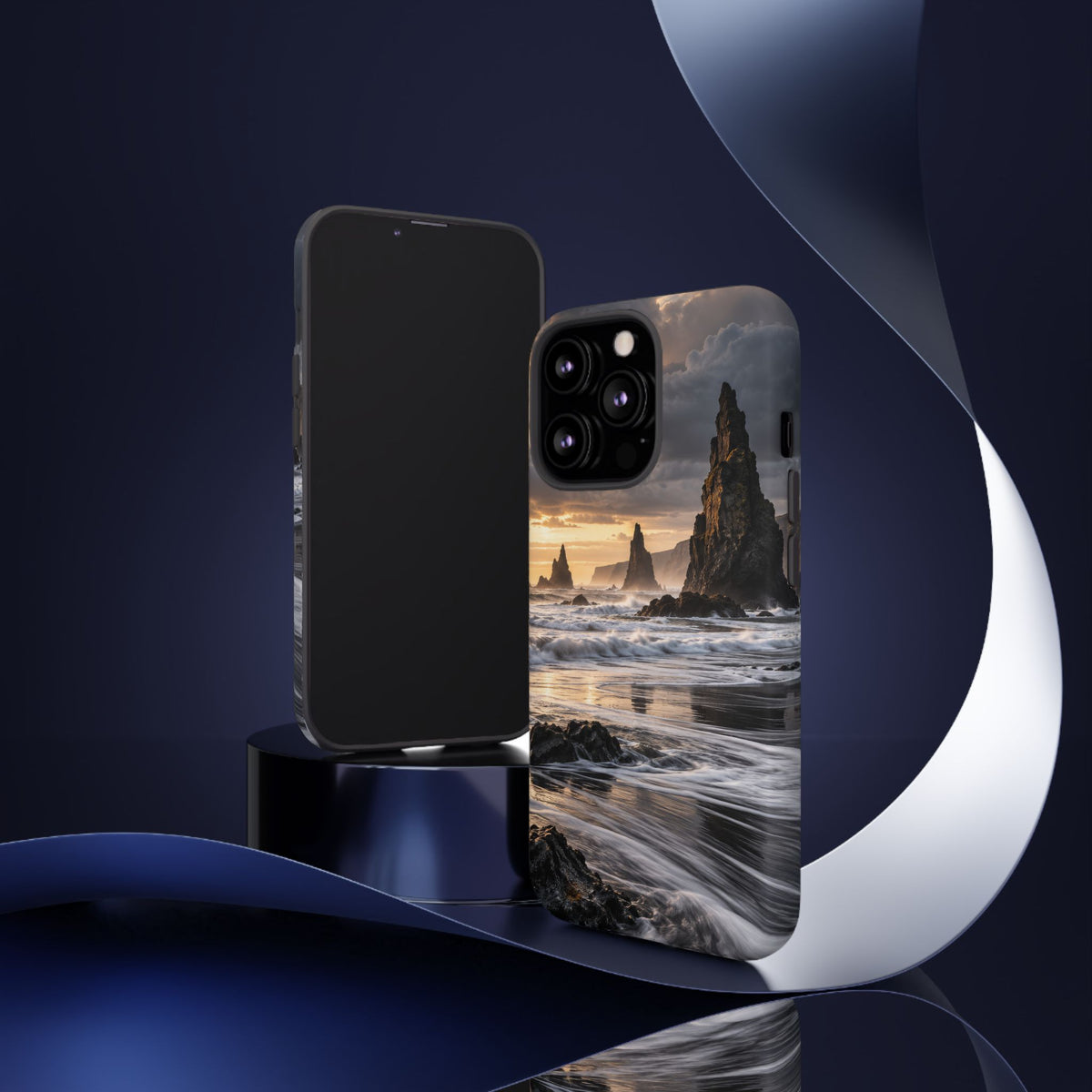 Black Sand and Silver iPhone Tough Case | black sand beach