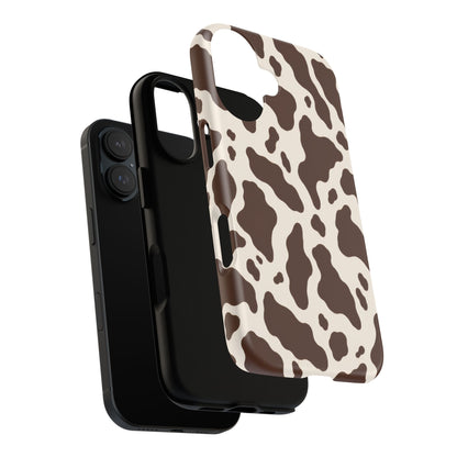 Cocoa Ranch iPhone Tough Case | Brown Cow Print