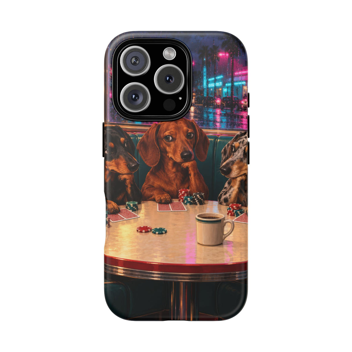 All-Night Aces iPhone Tough Case | dachshund poker