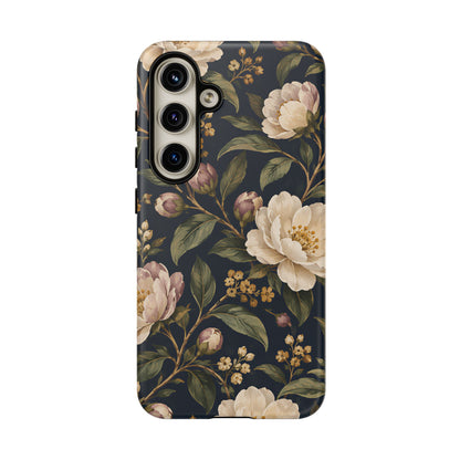 Dark Floral Samsung Galaxy Tough Case | Midnight Camellia