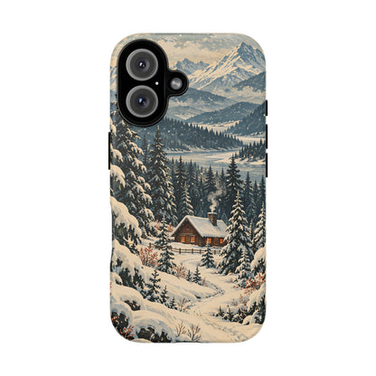 Vintage Winter Cabin Tough Phone Case