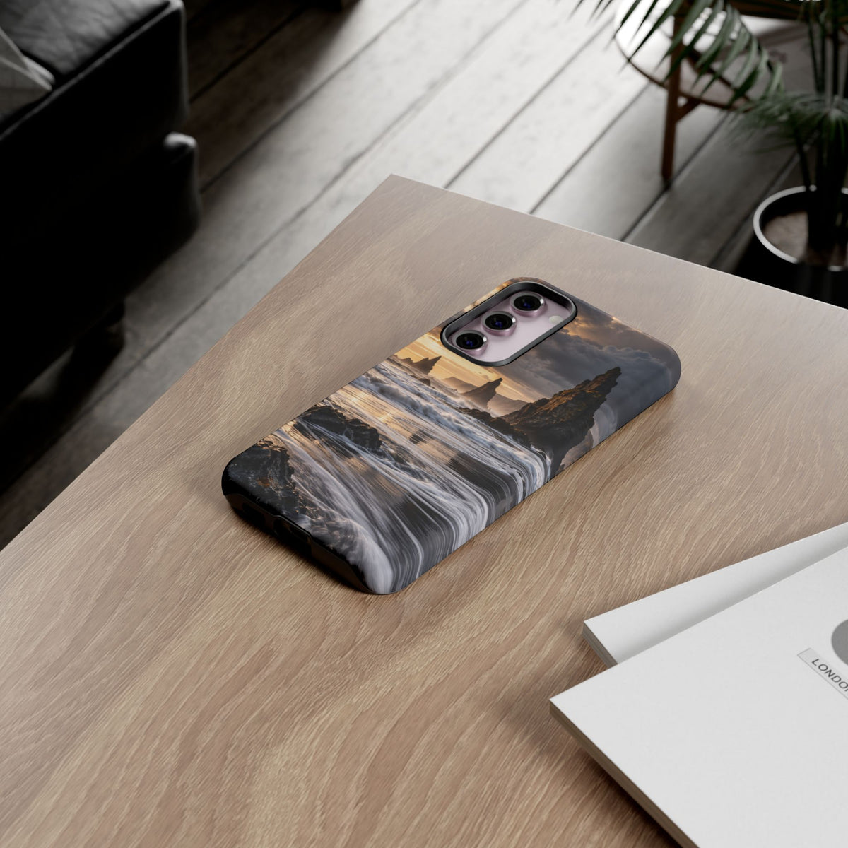Black Sand and Silver Samsung Galaxy Tough Case | black sand beach