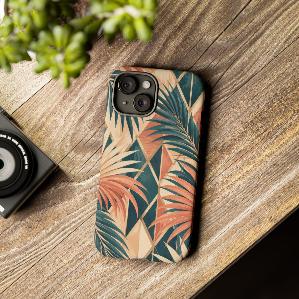 Coral Palm Pavilion iPhone Tough Case | art deco