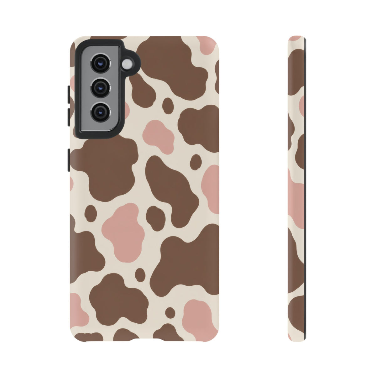 Mocha Blush Samsung Galaxy Tough Case | Brown & Pink Cow Print