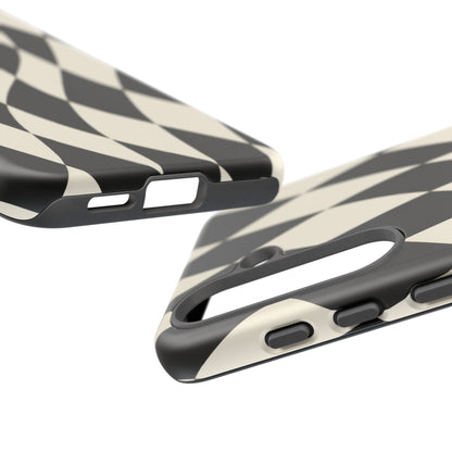 Harlequin Sway Samsung Galaxy Tough Case | Black & White Harlequin