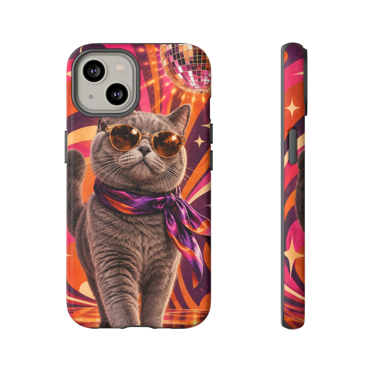 Disco Whiskers iPhone Tough Case | disco cat