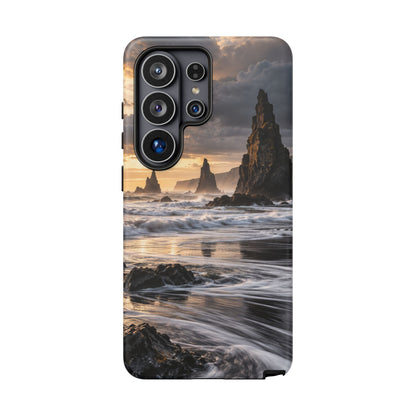 Black Sand and Silver Samsung Galaxy Tough Case | black sand beach