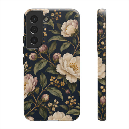 Dark Floral Samsung Galaxy Tough Case | Midnight Camellia